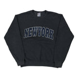 New York Jerzees Graphic Sweatshirt - Medium Grey Cotton Blend