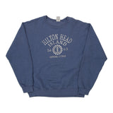 Hilton Head Jerzees Graphic Sweatshirt - Large Blue Cotton Blend