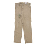 Paint Splattered Carhartt Trousers - 38W 34L Beige Cotton