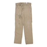 Paint Splattered Carhartt Trousers - 38W 34L Beige Cotton