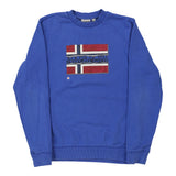 Vintage blue Napapijri Sweatshirt - mens small