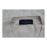Vintage cream Valentino Jeans Jumper - mens xx-large