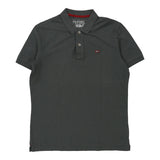 Vintage grey Napapijri Polo Shirt - mens small