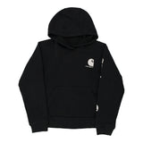 Age 8-10 Carhartt Spellout Hoodie - Medium Black Cotton Blend