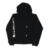Age 8-10 Carhartt Spellout Hoodie - Medium Black Cotton Blend