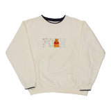 Pooh Graphic Sweatshirt - Medium Cream Cotton Blend