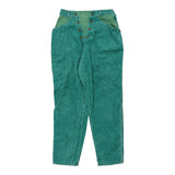Vintage green Swinger Cord Trousers - womens 28" waist