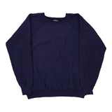 Blank Unbranded Sweatshirt - Large Purple Cotton Blend