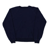 1980's Blank Generation One Sweatshirt - Medium Navy Cotton Blend