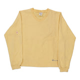 Blank Champion V-neck Sweatshirt - Medium Yellow Cotton Blend