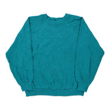 Blank Unbranded Sweatshirt - Large Blue Cotton Blend
