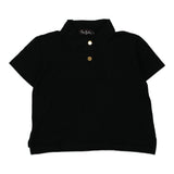 Pierre Cardin Cropped Polo Shirt - Medium Black Cotton