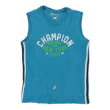 Age 13-14 Champion Graphic Vest - XL Blue Cotton