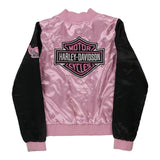 Age 10-12 Harley Davidson Spellout Bomber Jacket - Medium Pink Polyester