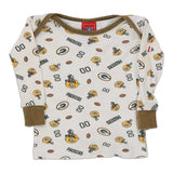 24 Months Green Bay Packers Nfl Long Sleeve T-Shirt - 2XS White Cotton