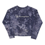 Reverse Weave Age 12-13 Champion Tie-Dye Sweatshirt - Small Blue Cotton