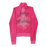 Heiress Age 8 Juicy Graphic Velour Track Jacket - Small Pink Cotton Blend