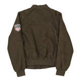 Age 11-12 H&M Embroidered Bomber Jacket - Medium Khaki Polyester Blend