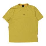 Vintage yellow Hugo Boss T-Shirt - mens small