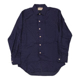 Vintage navy Unbranded Patterned Shirt - mens medium