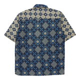 Vintage blue Unbranded Patterned Shirt - mens large