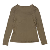Vintage khaki Soul Blue Rose Long Sleeve Top - womens medium