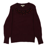 Vintage burgundy Burberry London Jumper - womens large