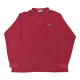 Vintage pink Lacoste Long Sleeve Polo Shirt - mens x-large