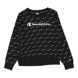 Champion Spellout Sweatshirt - Medium Black Cotton