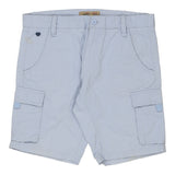 Vintage blue Cotton & Silk Cargo Shorts - mens 36" waist
