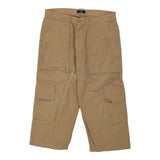 Vintage beige Green Leaves Cargo Shorts - mens 36" waist