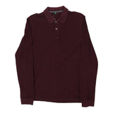Vintage burgundy Benetton Long Sleeve Polo Shirt - mens small