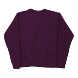 Gildan Sweatshirt - Large Purple Cotton Blend