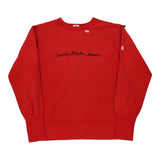 Calvin Klein Jeans Spellout Sweatshirt - Small Red Cotton