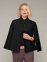GLADE | Buttoned Melton Zipped Wool Cape