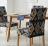 Anyseat Black Pattern Print Elastic Chair Cover – Plain Dining Slipcover & Home Décor