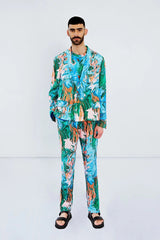 Double Breasted Shawl Jacket in Paint Stroke Pre Order