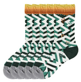 Anyfootwear 5 Pairs Size 5-9 Unisex Long Socks Cartoon Geometric Nature Design Print Warm Winter Socks Comfortable Casual Foot Accessories