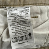 Carhartt Carpenter Trousers - 34W 32L Khaki Cotton