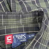 Chaps Ralph Lauren Checked Shirt - XL Green Cotton