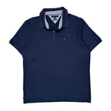 Custom Fit Tommy Hilfiger Polo Shirt - XL Navy Cotton Blend