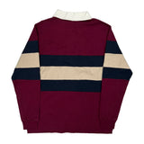 Cotton On Garments Striped Rugby Shirt - Large Burgundy Cotton