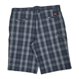 Dickies Checked Shorts - 36W 10L Blue Cotton