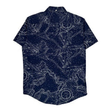 Tommy Hilfiger Slim Fit Short Sleeve Shirt - Large Navy Cotton