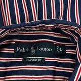 Ralph Lauren Striped Shirt - Large Navy Cotton