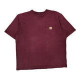 Carhartt T-Shirt - 2XL Burgundy Cotton