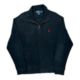 Polo By Ralph Lauren Track Jacket - Medium Black Cotton