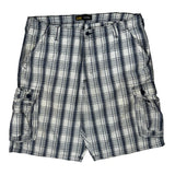 Lee Checked Cargo Shorts - 38W 11L Blue Cotton