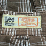 Lee Checked Cargo Shorts - 30W 11L Brown Cotton