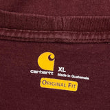 Carhartt Long Sleeve T-Shirt - XL Burgundy Cotton